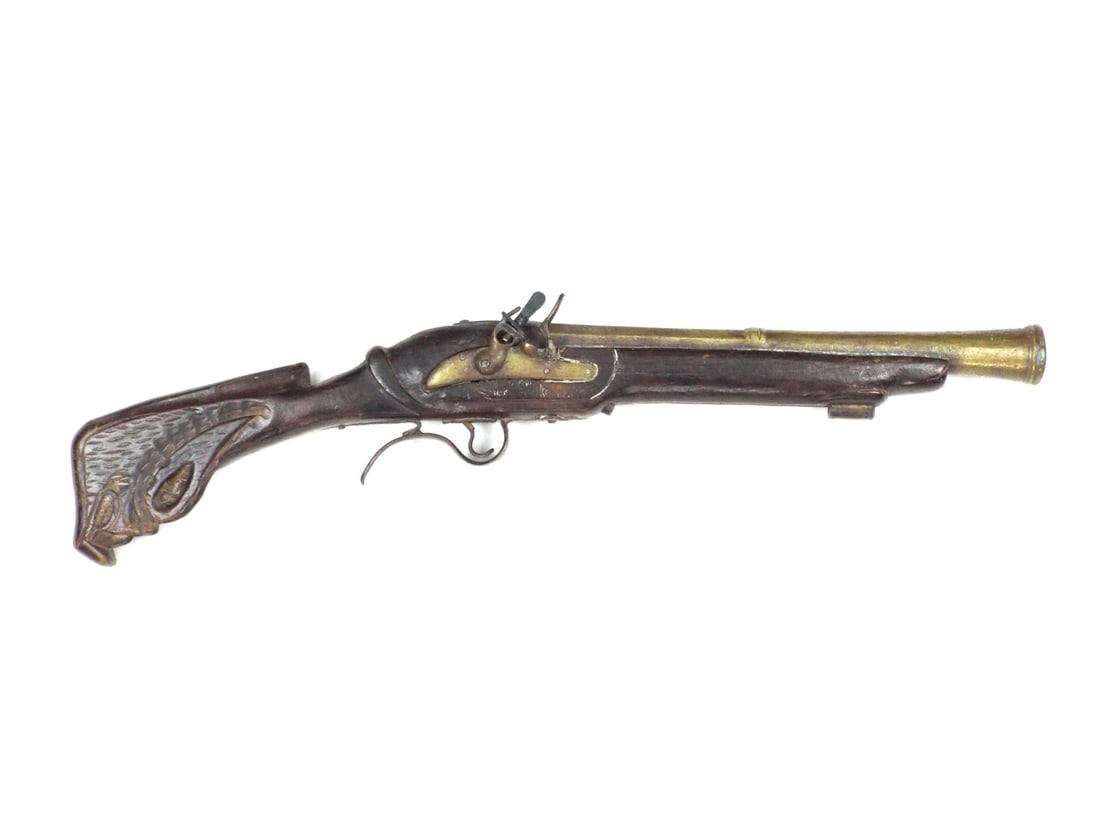 Unique 18th C. PIRATES BLUNDERBUSS Brass Barrel Carved Dragon Head Stock (1 of 20)