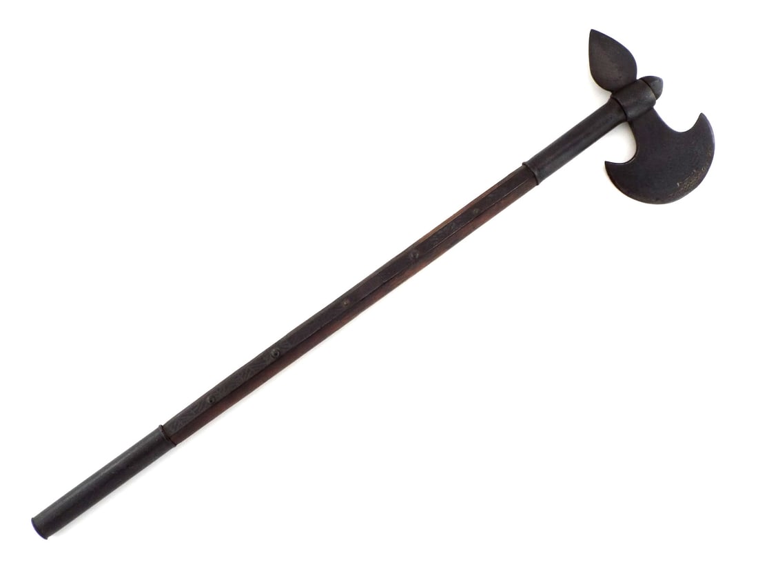 Indo-Persian Mughal Tabar Axe ETCHED STEEL & FLORAL ARABESQUE (1 of 19)
