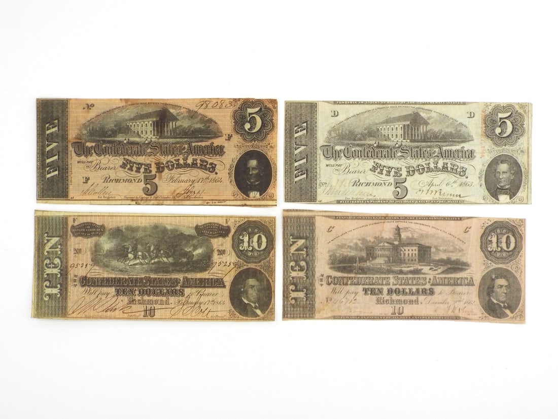 Four Confederate Notes (1 of 2)