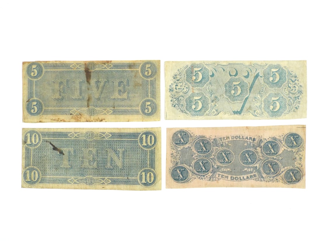 Four Confederate Notes - 2
