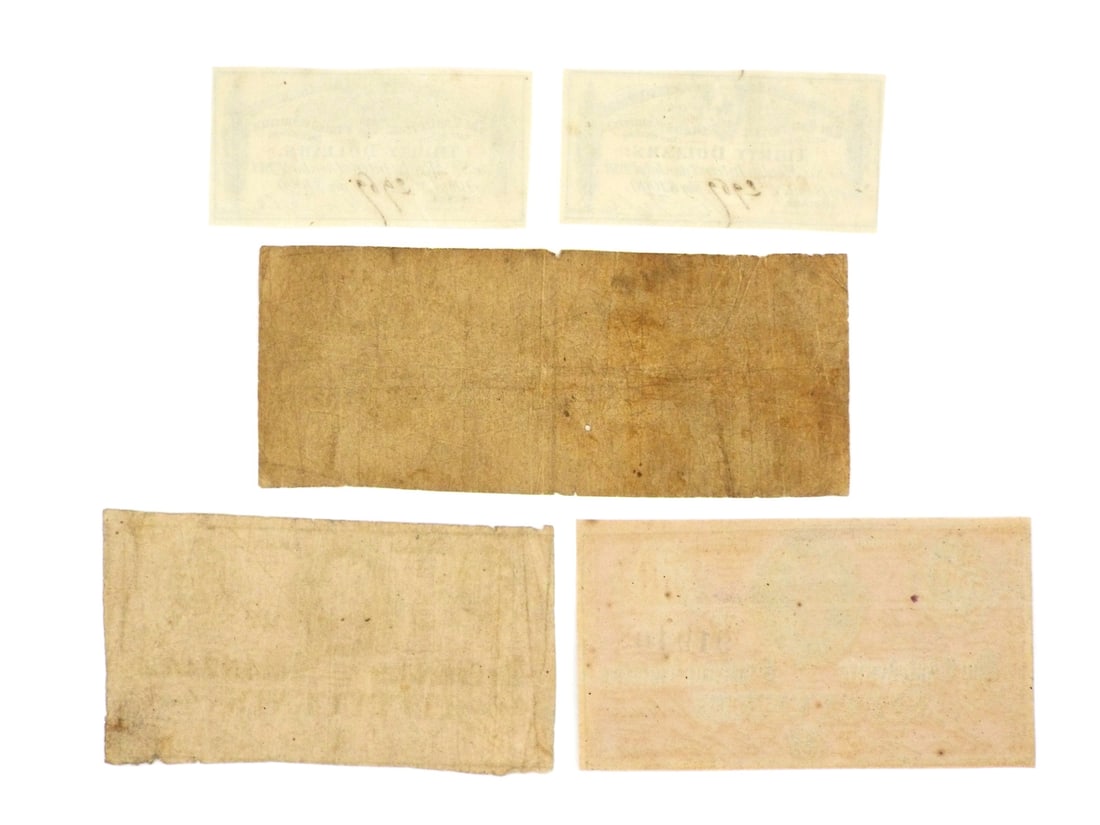 Five Confederate Notes - 2