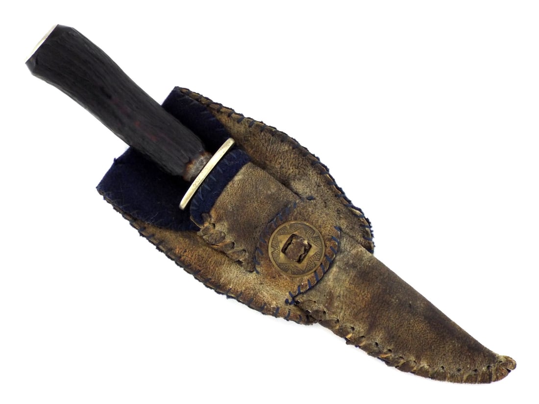 North American 19th C. XXL SHEFFIELD BOWIE Knife with Fur Trade Cloth Sheath (1 of 15)