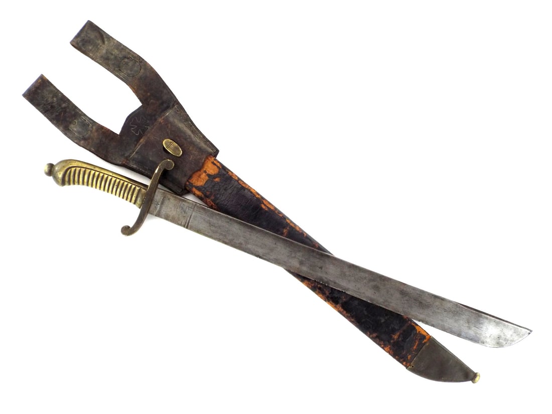 Prussian Imperial M1849 Artillery Fascine Short Sword By PETER D. LUNESCHLOSS with Leather Frog (1 of 12)