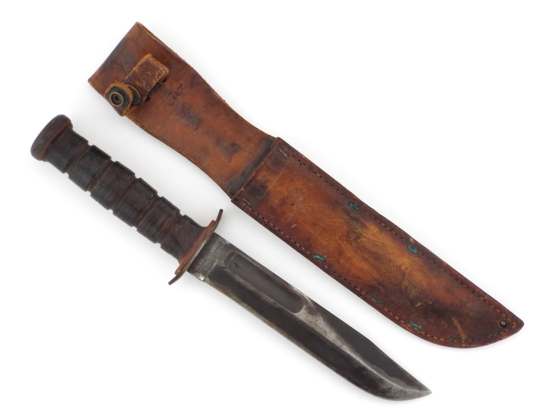 US WWII Navy MK2 Fighting Knife By ROBESON SHUREDGE with Boyt Leather Sheath (1 of 6)