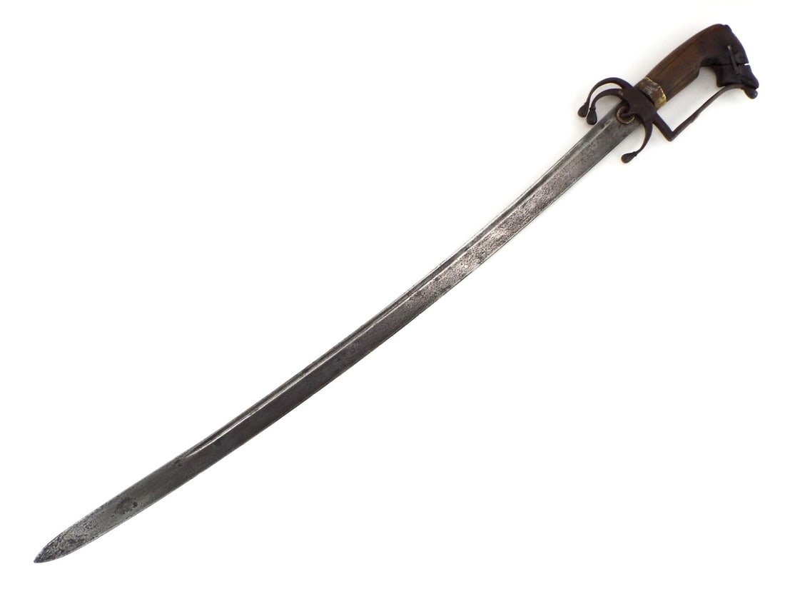 Antique Islamic Arabic Moroccan NIMCHA Battle Sword Fine Carved Handle.: Antique Islamic Arabic Moroccan NIMCHA Battle Sword Fine Carved Handle. Full Length 38 Inches, blade Length 32 Inches.