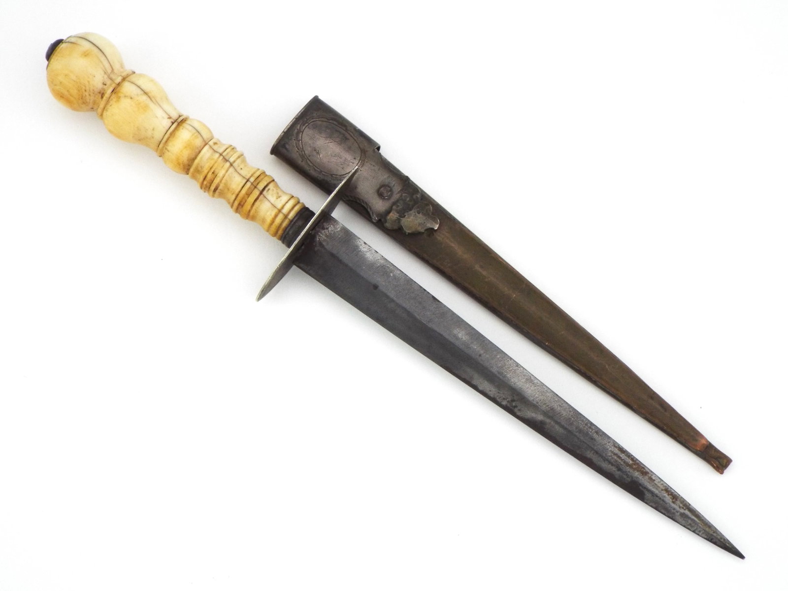 Us Civil War Stiletto Dagger BONE HILT & BRASS SCABBARD (1 of 15)