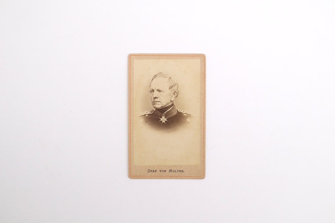 Rare Prussian Franco-Prussian War CDV Card of GRAF VON MOLTKE & Red Backstamp (1 of 2)