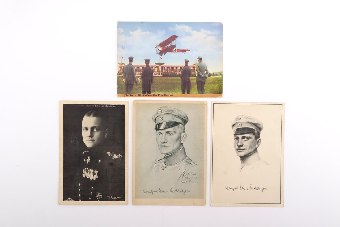 German WWI Ace Manfred von Richthofen RED BARON Postcard Group (1 of 6)