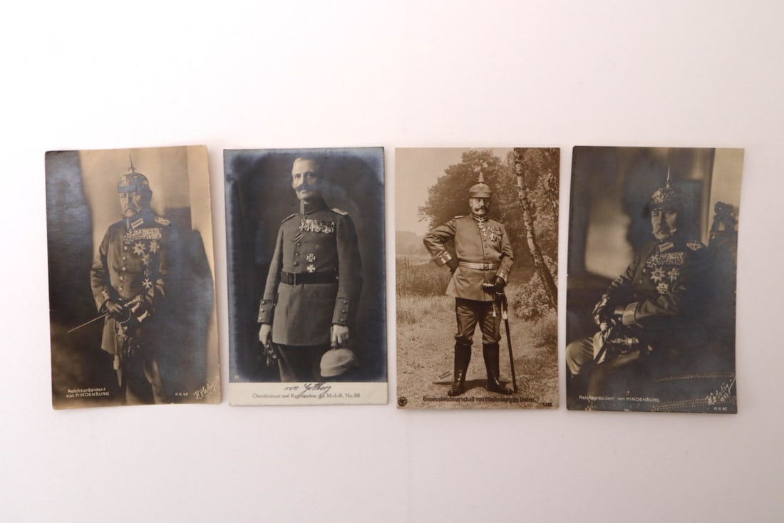 German Imperial WWI Four Postcard Lot Hindenburg & Officer (1 of 6)