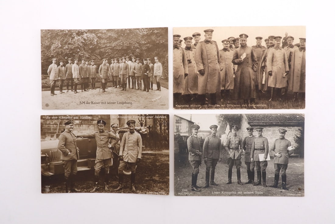 German World War I Postcards Kronprinz Wilhelm & Staff (1 of 6)