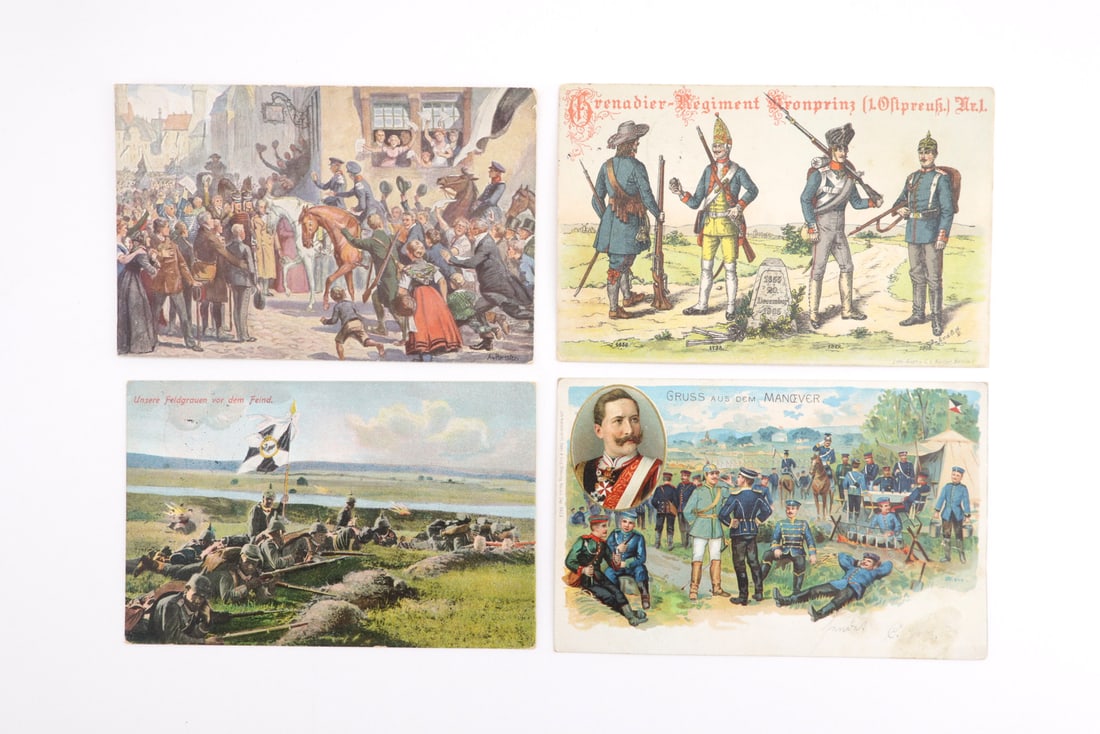 German WWI Four Military Postcards (1 of 6)
