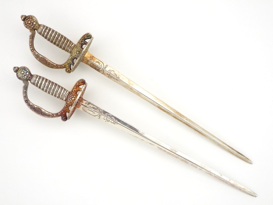 Pair of High End Miniature Sword with Openwork & Gilding (1 of 18)