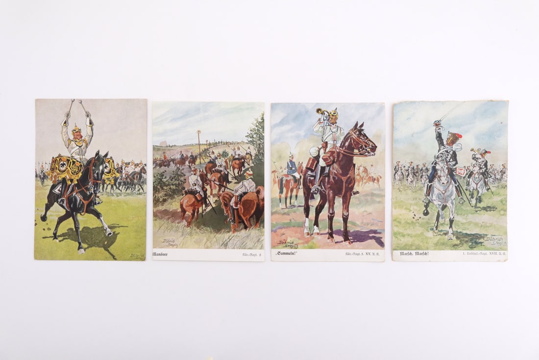 German Empire WWI LEIPZIG CAVALRY Military Postcards Lot (1 of 6)