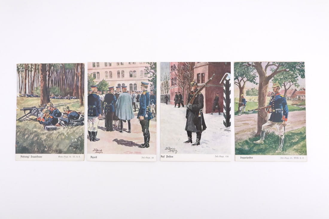 German Imperial WWI Postcards Military Uniform Illustrations (1 of 6)