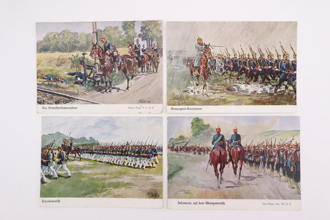 Four Imperial German WWI Postcards with Arthur Dobrich Artwork (1 of 6)