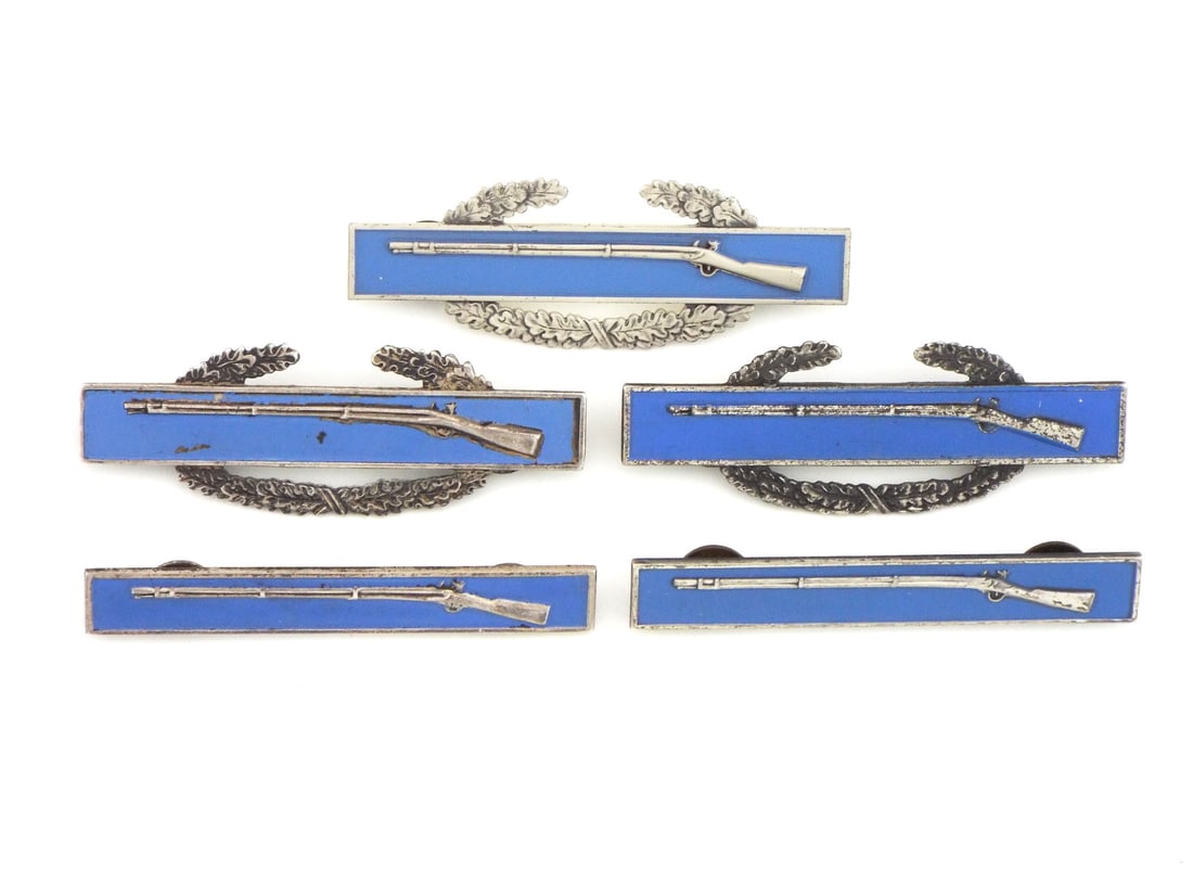 Group of US WWII STERLING Silver Combat Infantryman Badges (1 of 4)