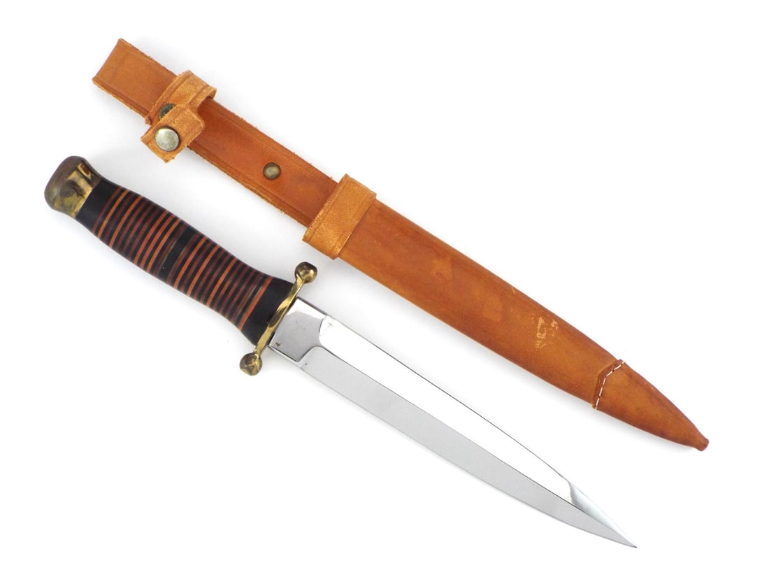 German Cold War HUGO KOLLER Boot Knife Dagger with Leather Hilt (1 of 16)