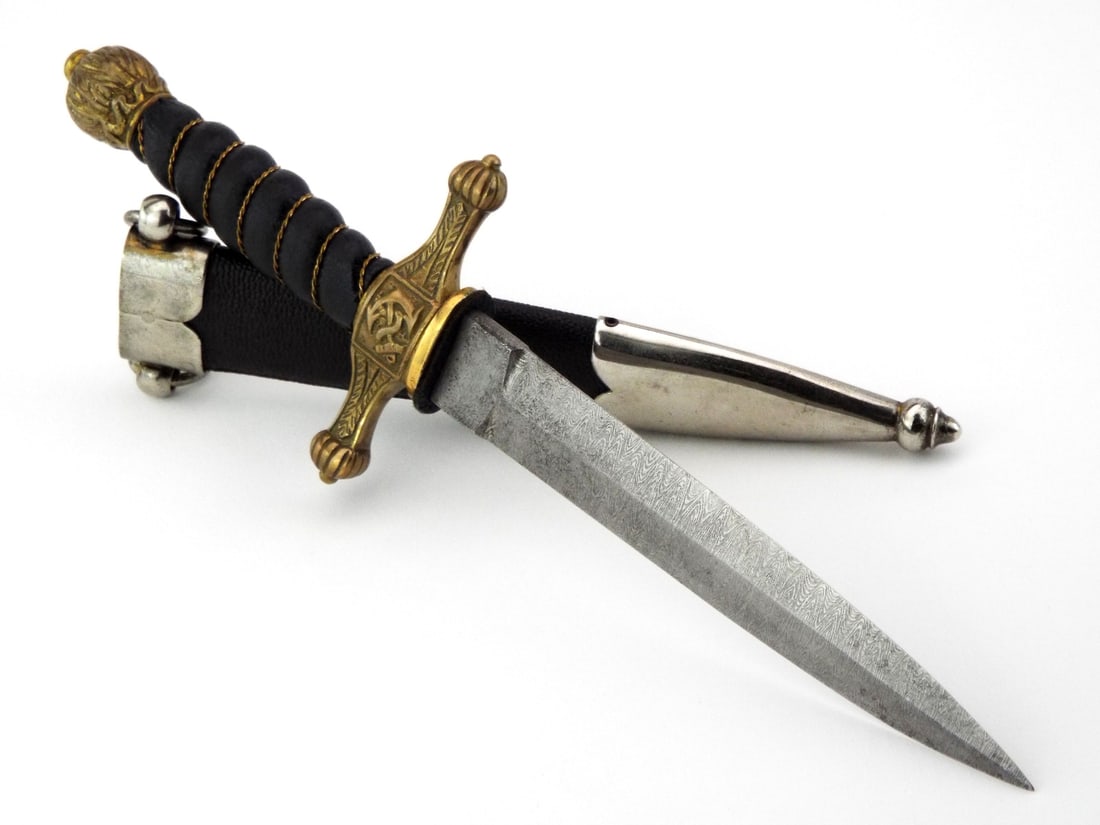 Interesting German Naval Private Purchase Officer Dirk with DAMASCUS BLADE (1 of 15)