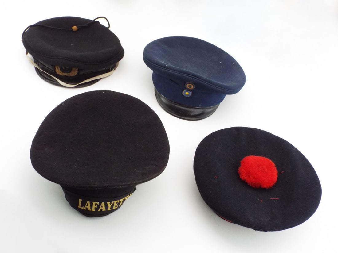 Mix of 4 European WWII Era Naval Cap Group (1 of 8)