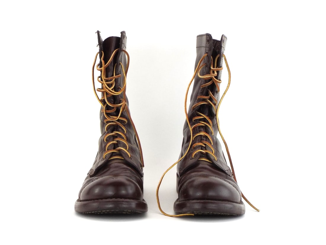 US WWII-Vietnam War CORCORAN Brown Leather Jump Boots (1 of 17)