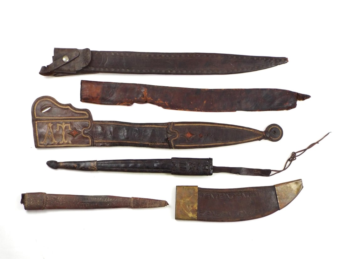 Group of Leather Scabbards for Restoration Project: Group of Leather Scabbards for Restoration Project