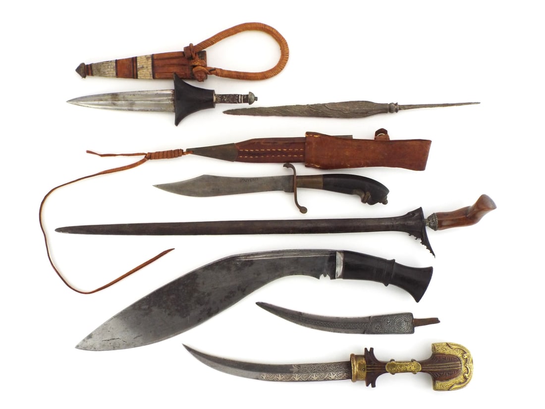 Assortment of Asian Blades Including Kris & Kukri (1 of 8)