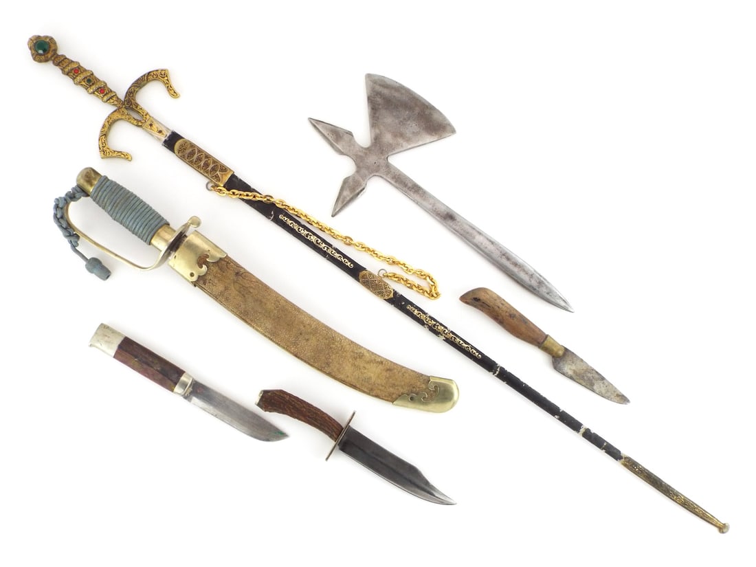 Assortment of Blades Including Knives & Axe (1 of 6)