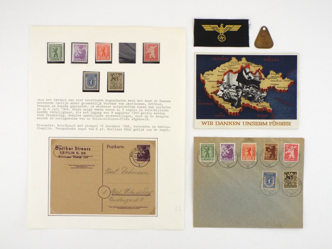 Ensemble of German WWII Berlin Bear Post Stamps (1 of 8)
