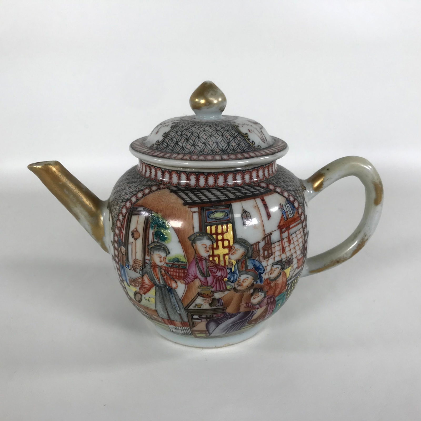 18th Century Rose Mandarin Chinese Porcelain Teapot (1 of 10)
