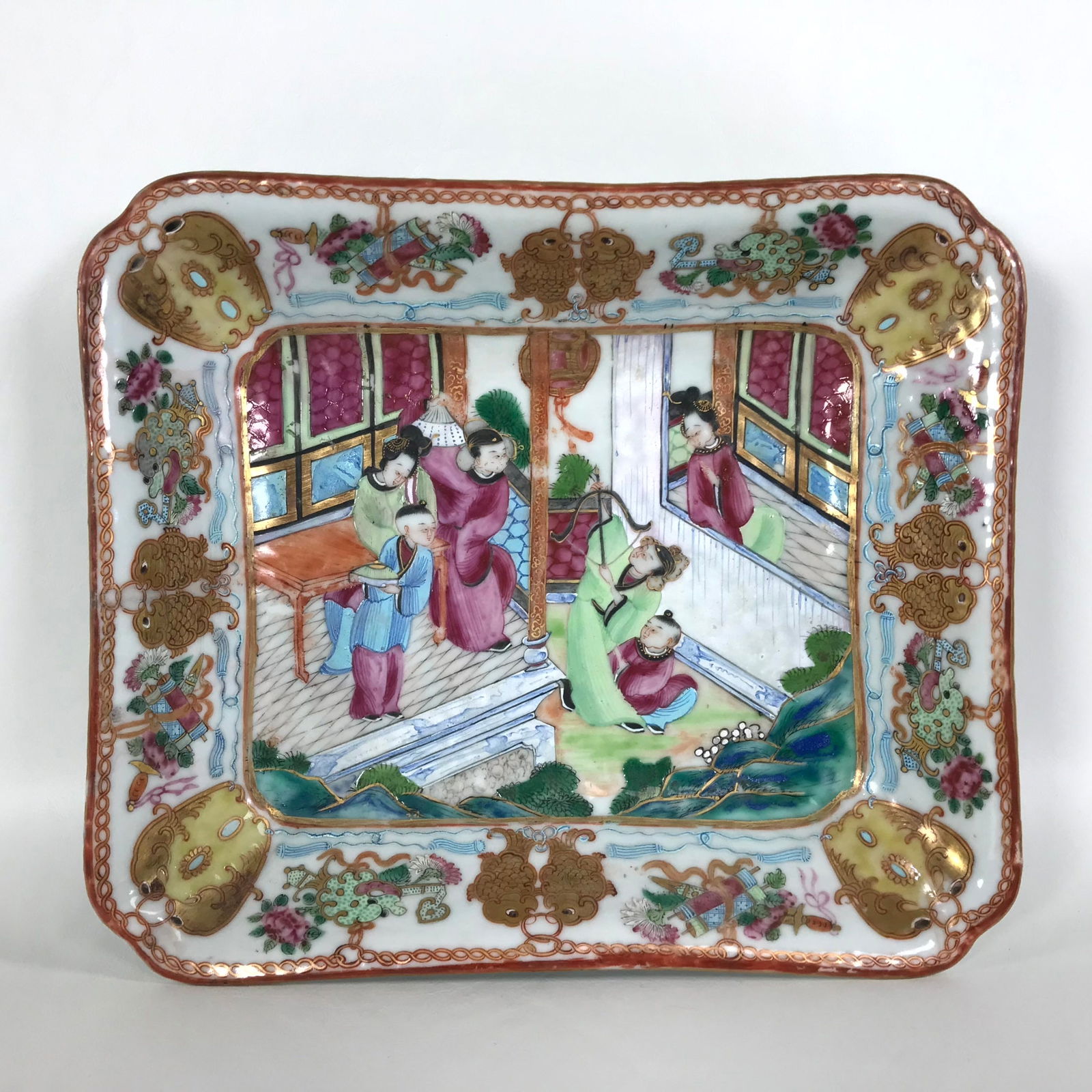 19th Century Rose Mandarin Chinese Porcelain Serving Dish (1 of 7)