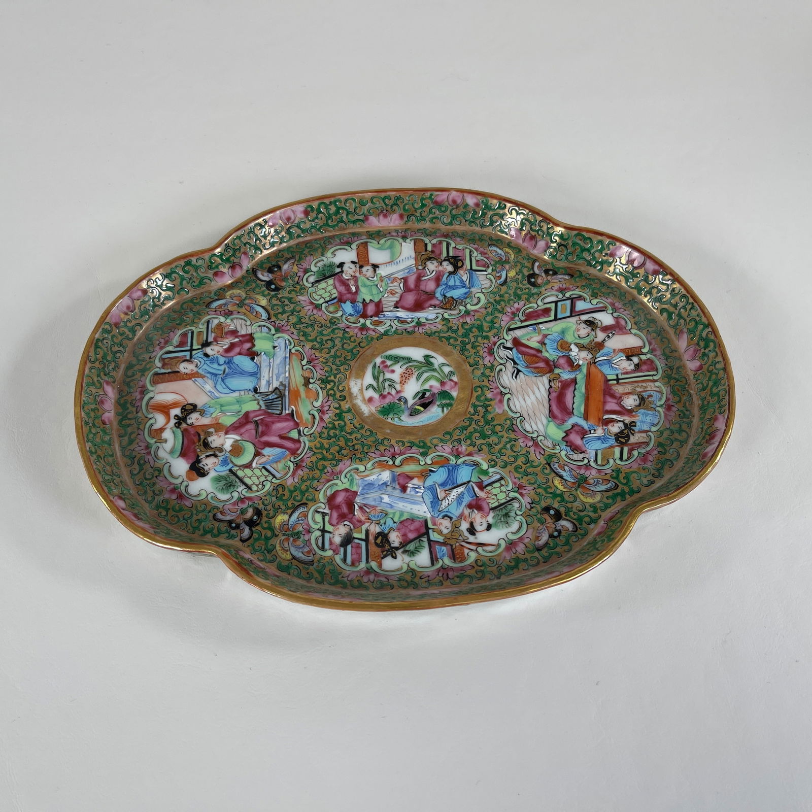 19th Century Rose Medallion Chinese Porcelain Serving Tray (1 of 4)
