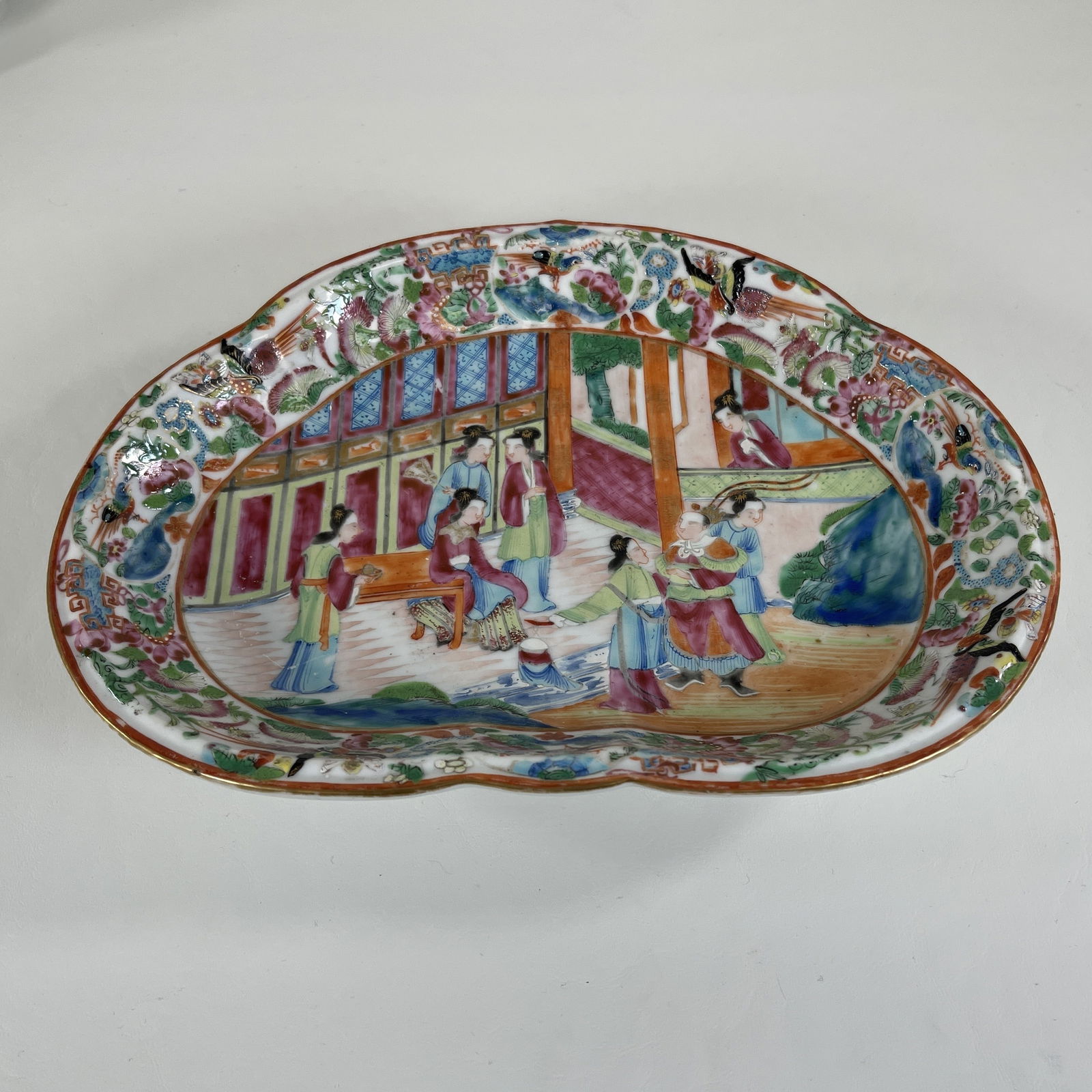 19th Century Rose Mandarin Chinese Porcelain Serving Dish (1 of 5)