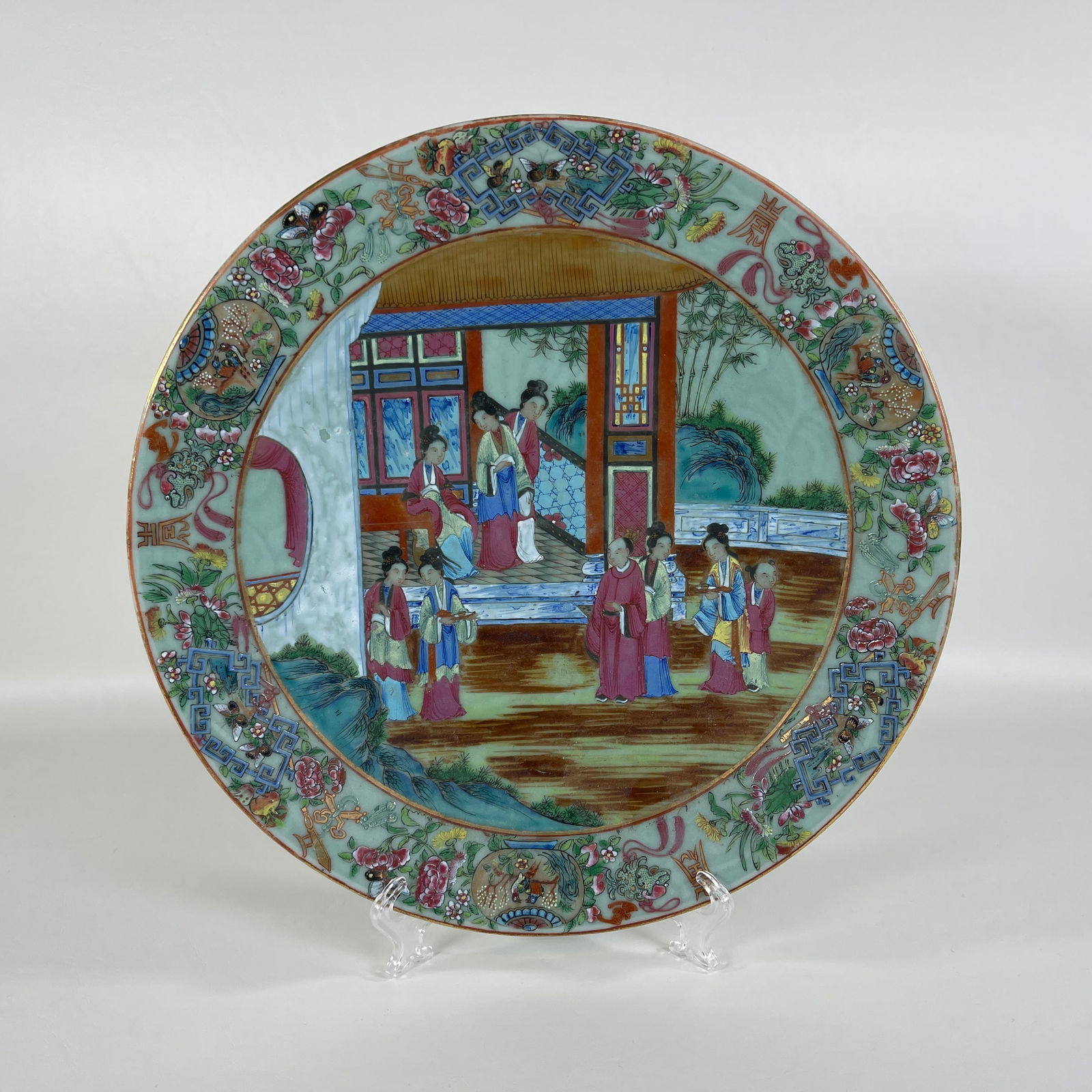19th Century Rose Mandarin Chinese Porcelain Rounc Platter (1 of 9)