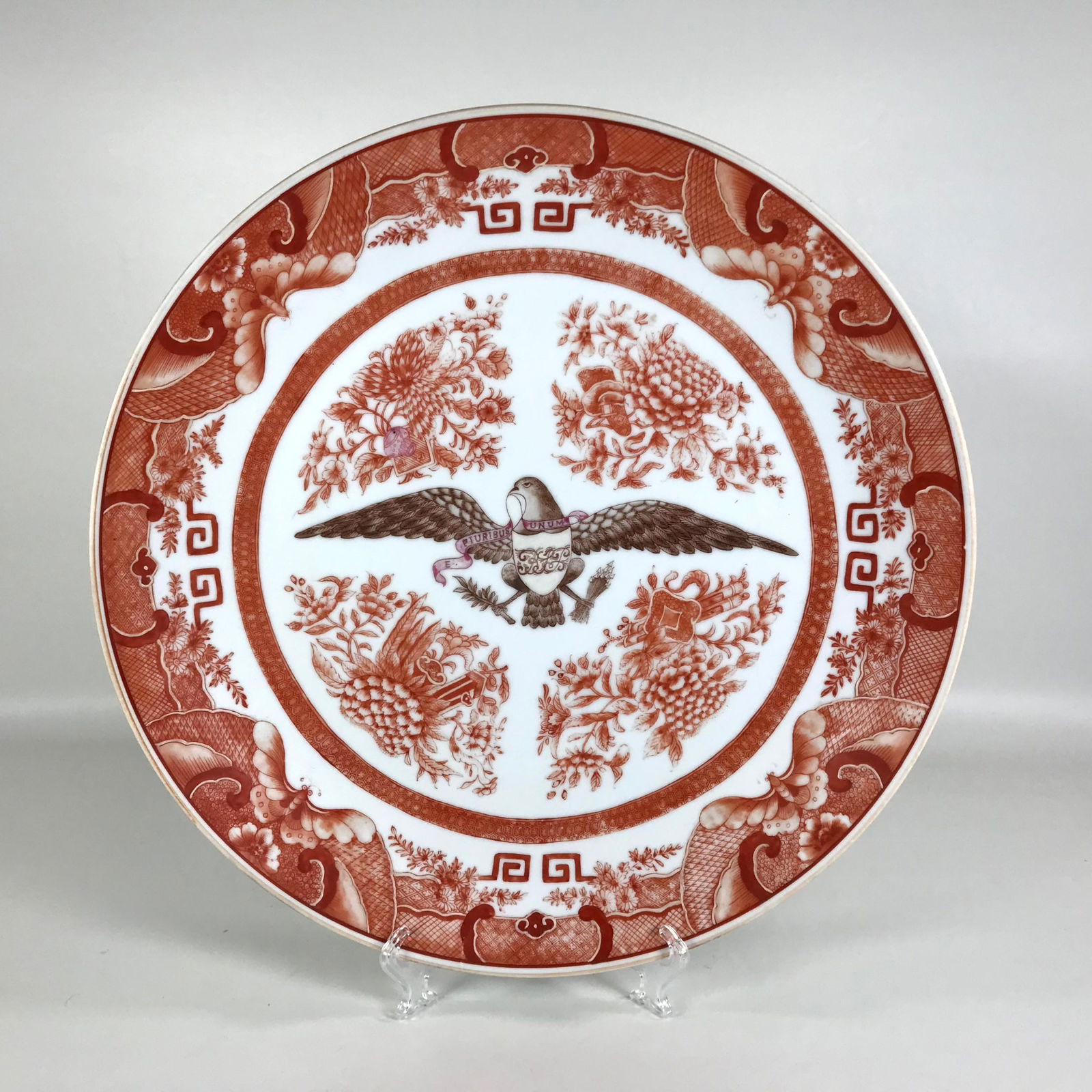 Chinese Export Orange Fitzhugh Porcelain American Eagle Charger (1 of 7)