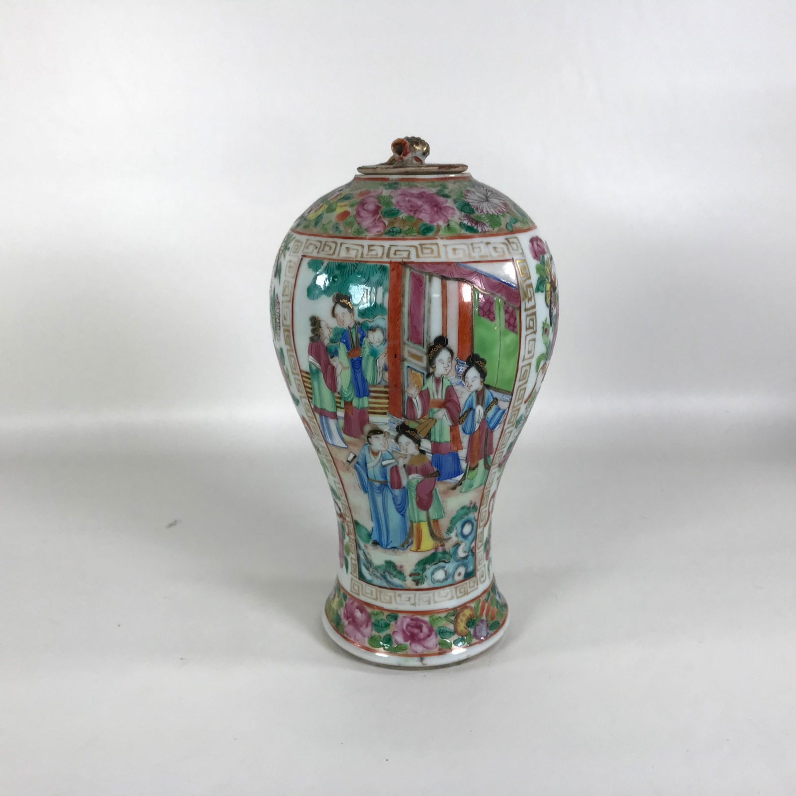 19th Century Rose Mandarin Chinese Porcelain Urn (1 of 9)
