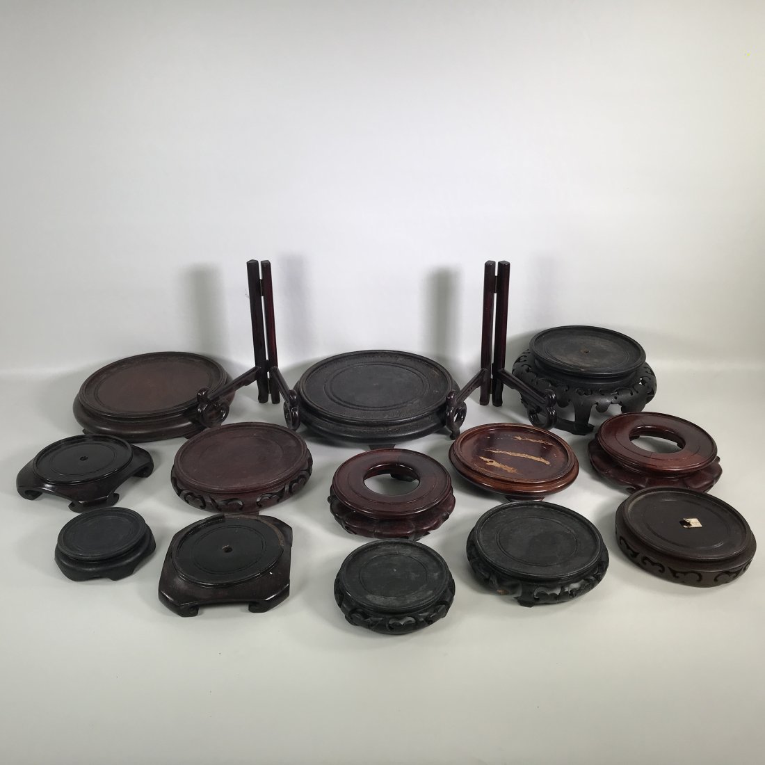 (15) Lot of 15 Large Chinese Carved Stands (1 of 12)