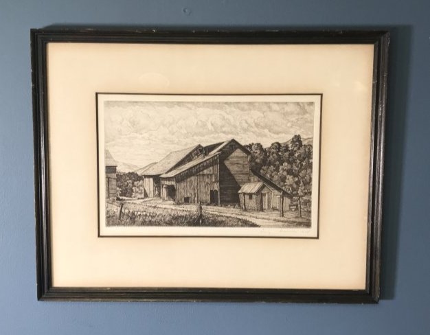 Luigi Lucioni American 1900-1988 " Weathered Barns" (1 of 9)
