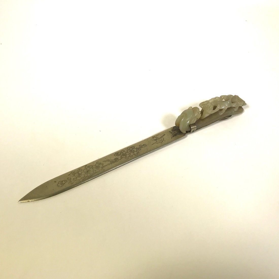 Vintage Chinese Letter Opener With Carved Stone (1 of 8)