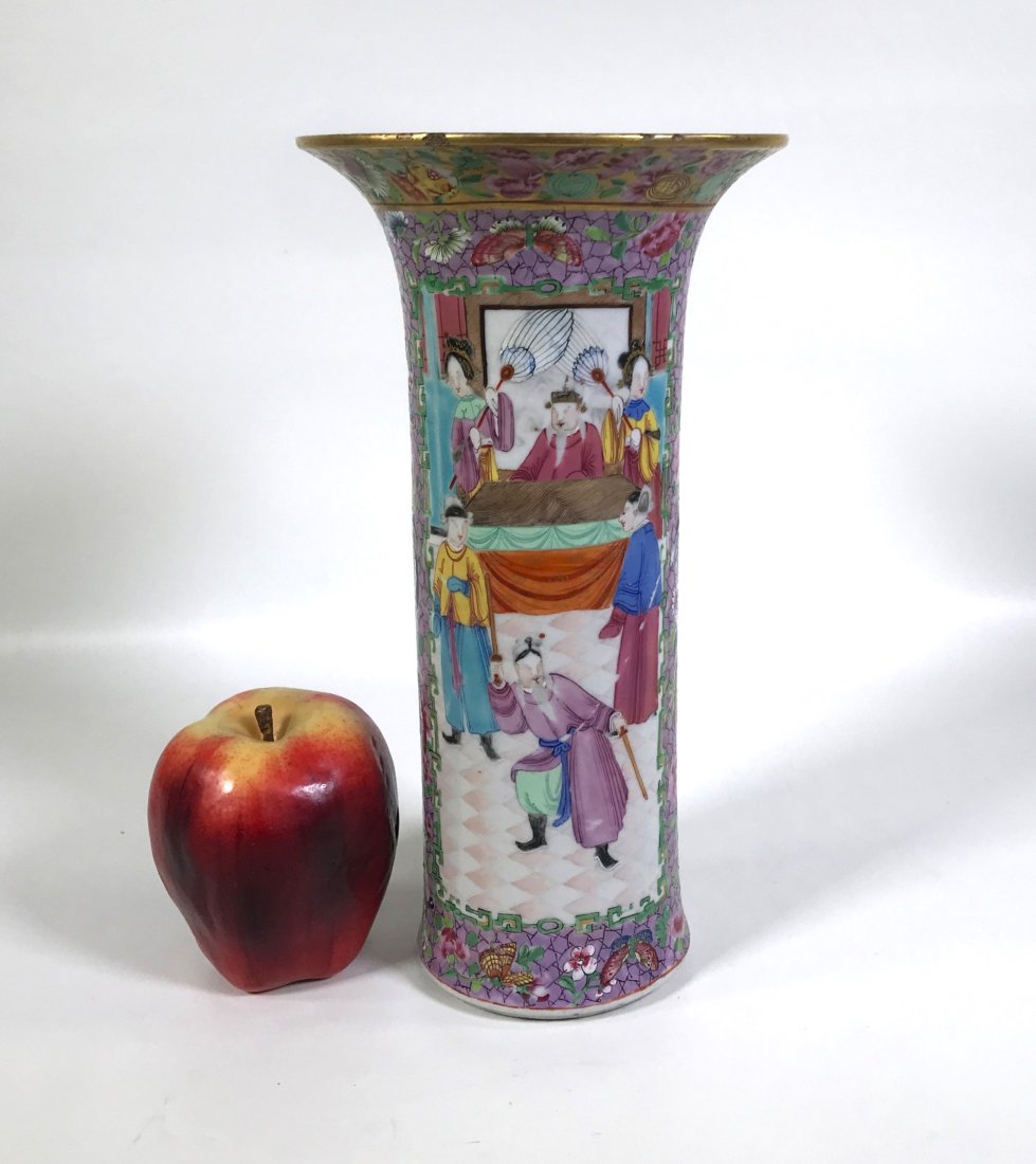 Good 19th C. Chinese Rose Mandarin Porcelain Vase (1 of 10)
