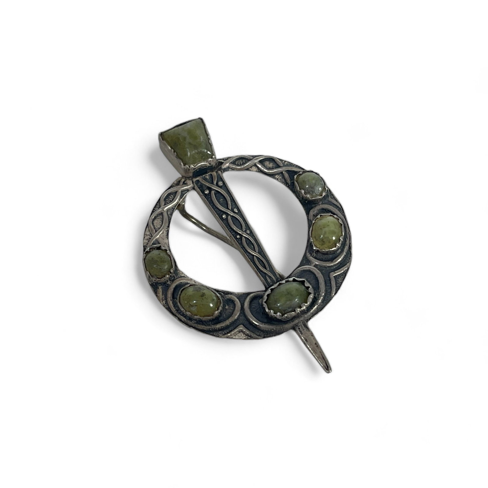 Sterling Celtic Cloak Pin Brooch (1 of 3)