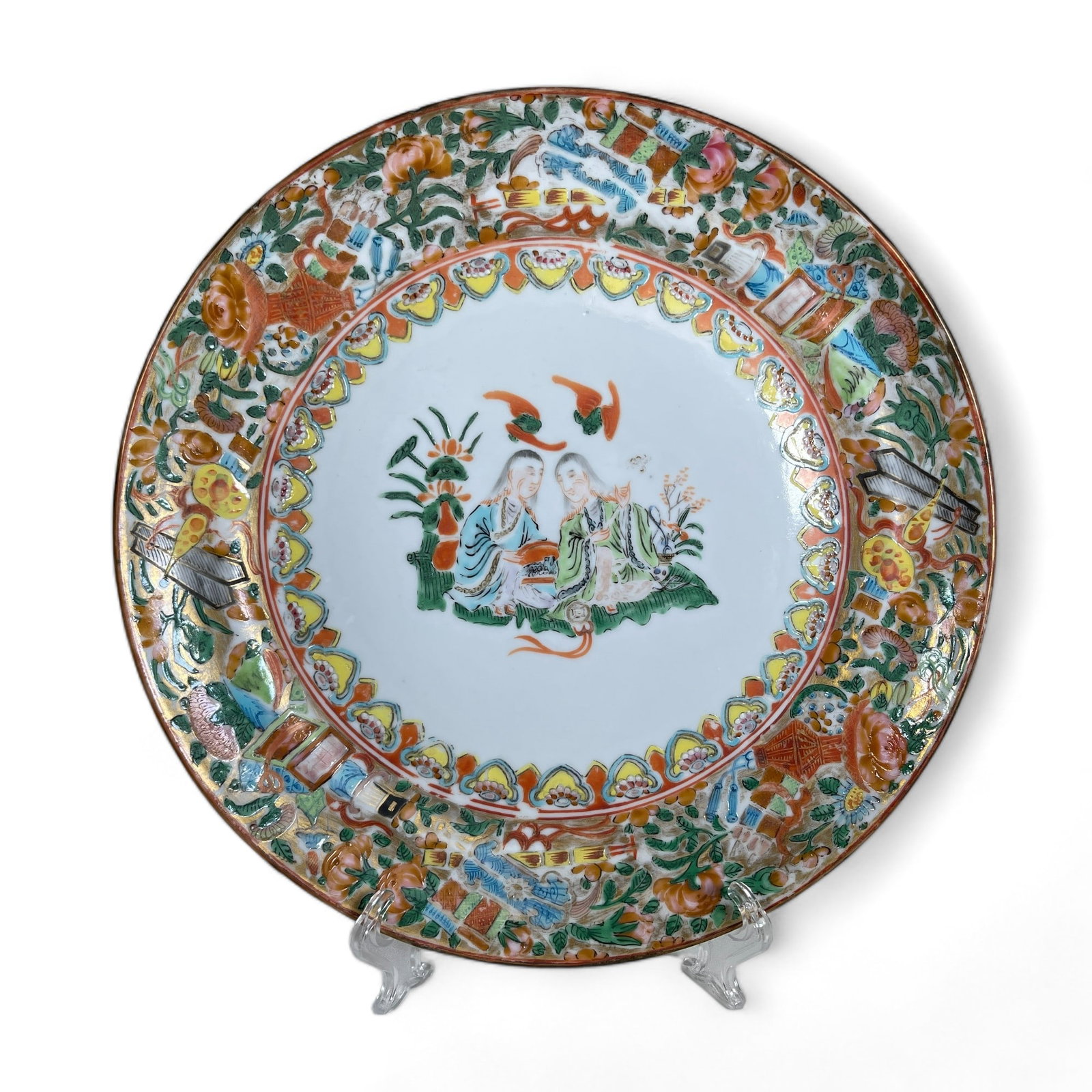 Antique Chinese Rose Mandarin Porcelain Plate (1 of 5)