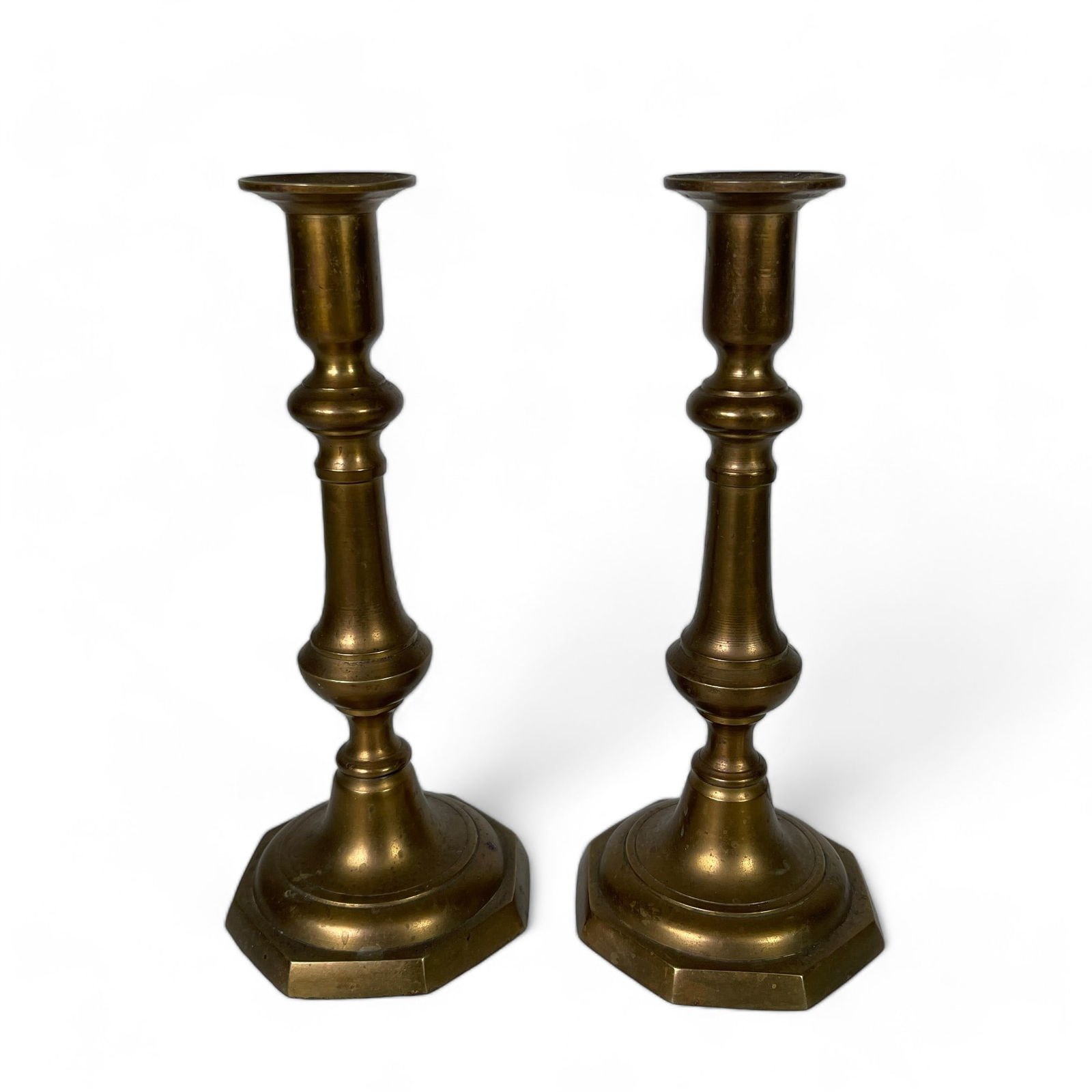 Pair of 19th Century Brass Push up Candlestick Holders (1 of 6)