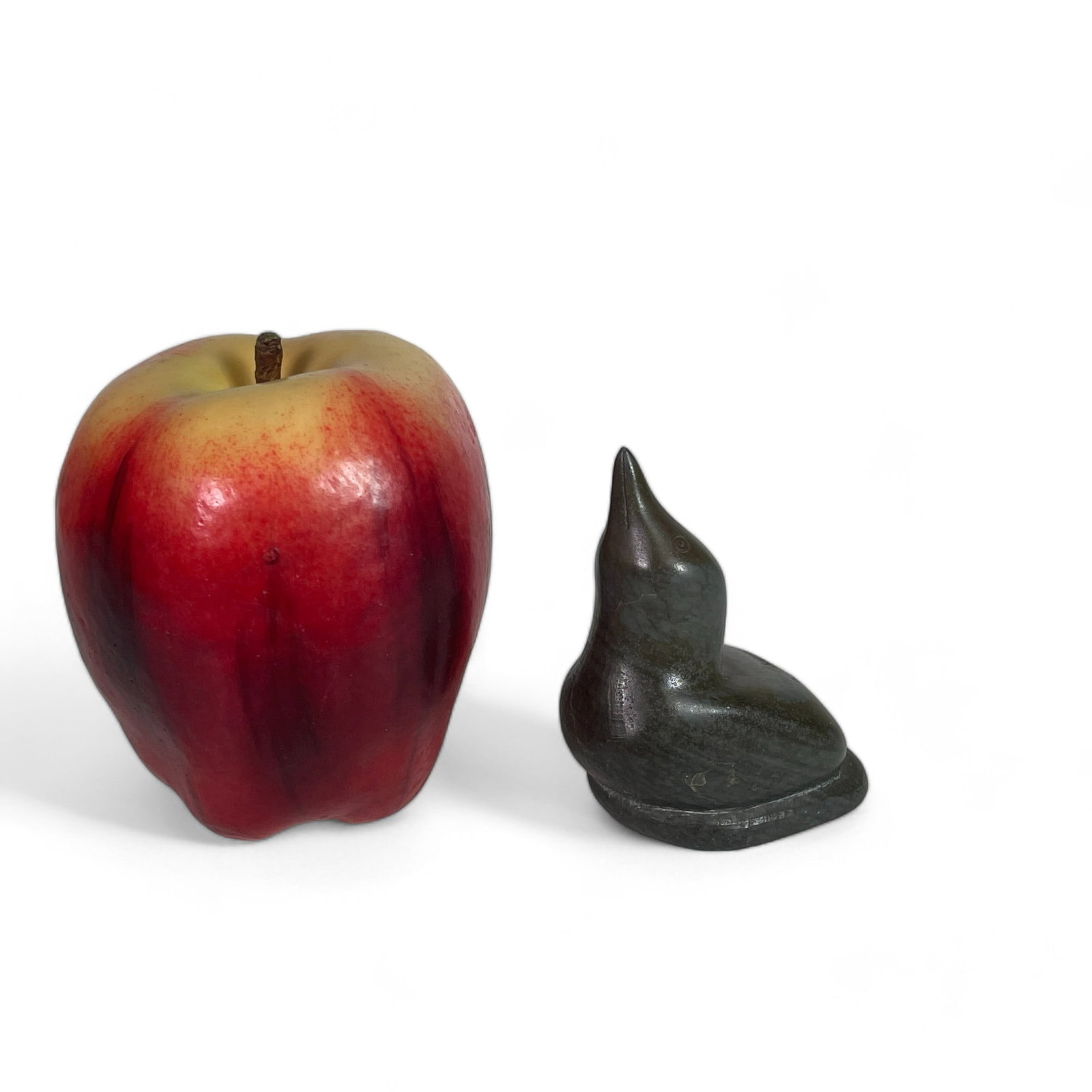 Inuit Carving of a Bird: Measures 2 1/4" wide, 1 3/8" deep, 2 3/4" tall.