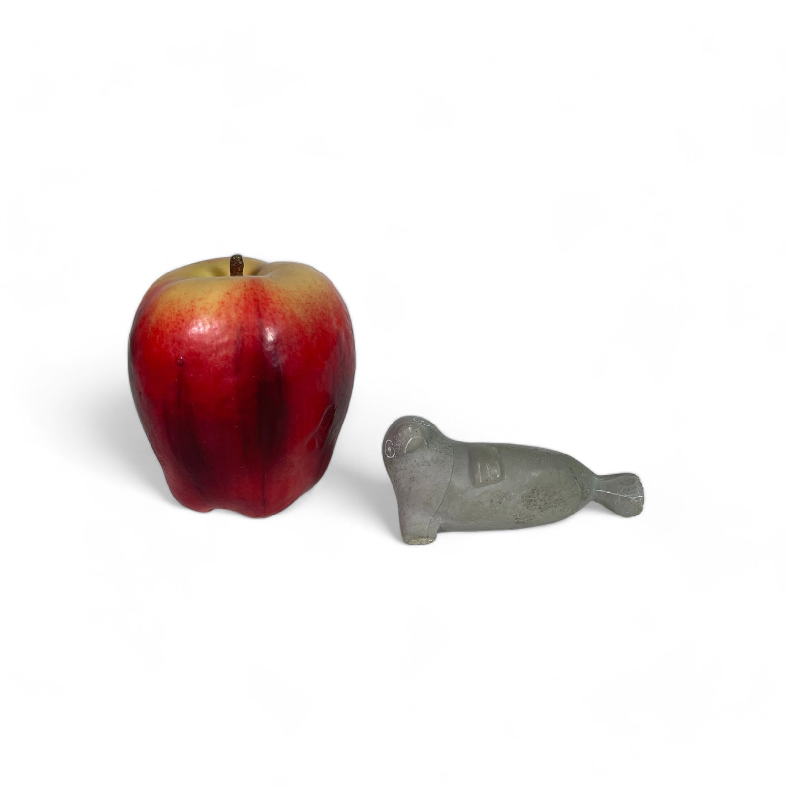 Inuit Carving of a Seal: Measures 3 5/8" wide, 1 1/4" deep, 1 1/2" tall.