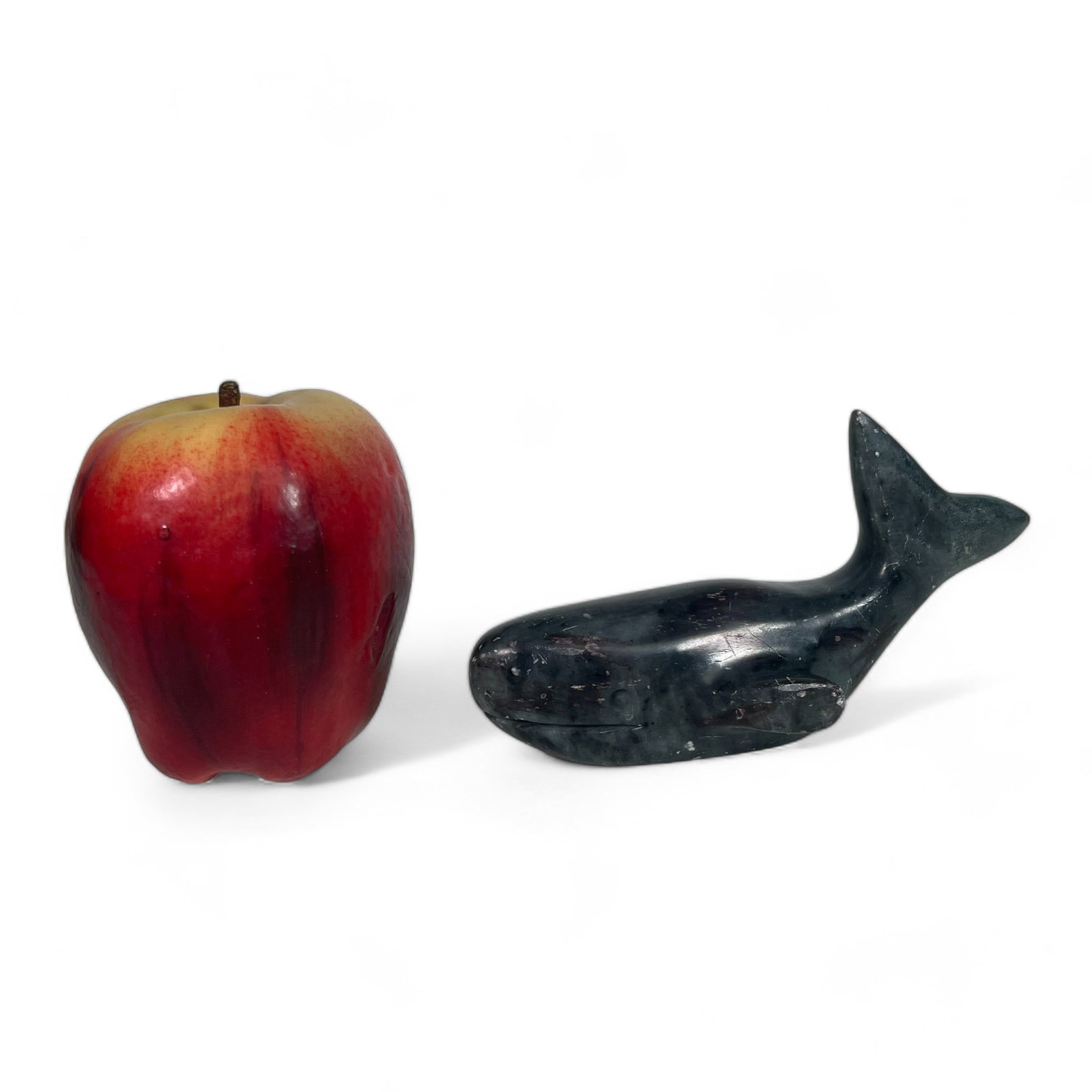 Jenny Hunt 1995 Inuit Carving of a Whale: Measures 6" wide, 2" deep, 3" tall.