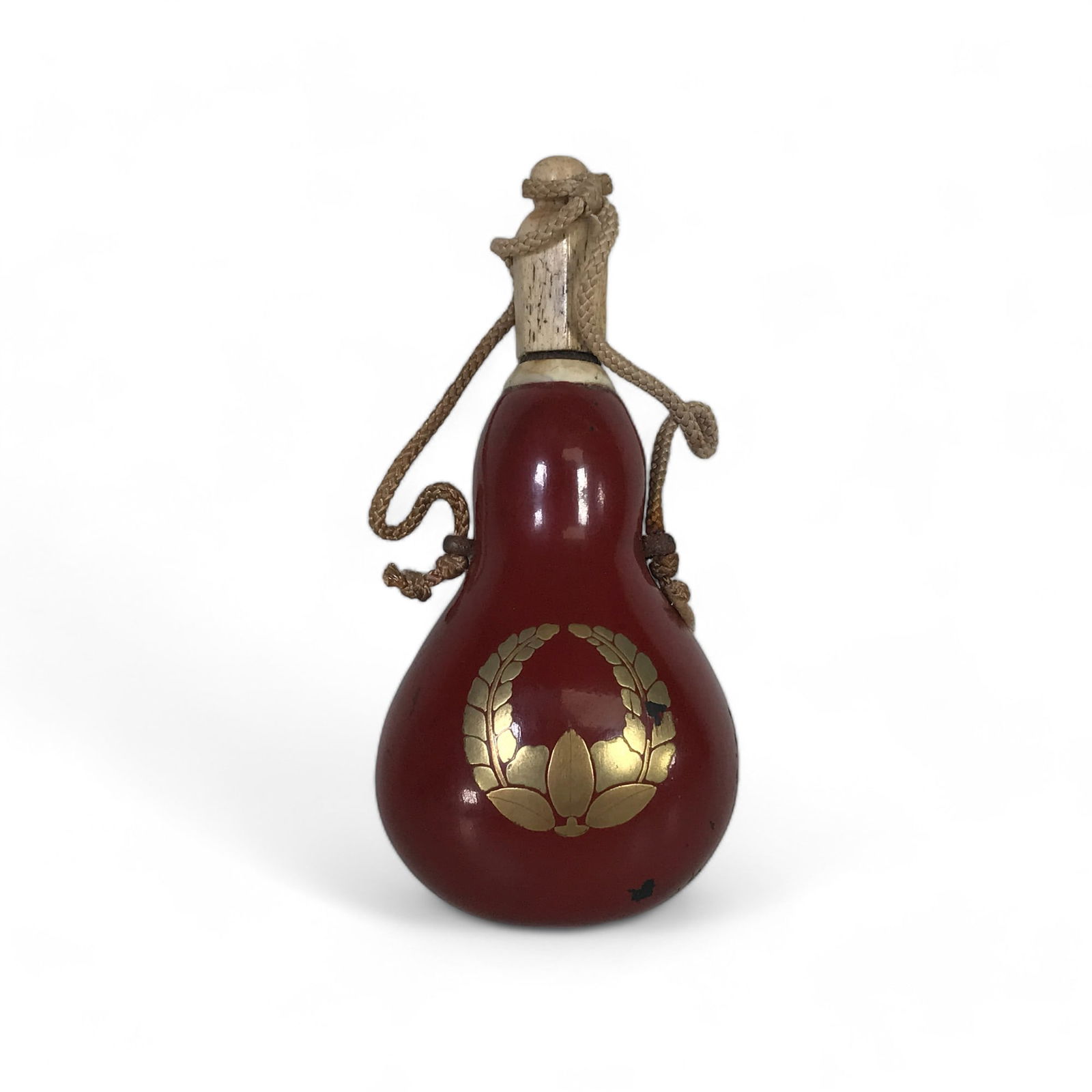 19th Century Japanese Powder Flask: Measures 2.25" wide, 1.75" deep, 4.75" tall.