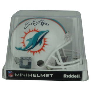 NFL Miami Dolphins Emmanuel Ogbah 91 Autographed Signed Riddell Mini Helmet VSR4: Signed by Emmanuel OgbahThis Riddell Miami Dolphins Emmanuel Ogbah #91 Autographed Mini Helmet features his signature #91 in black marker.The ultimate NFL mini football helmet collectible, perfect