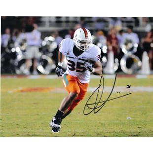 Olivier Vernon Miami Hurricanes NCAA #35 8x10 Signed Autographed Photo JSA Card: Player: Olivier VernonPhoto size: 8x10Autograph Authentication: James Spence (JSA)Signed: YesTeam: Miami Hurricanes`