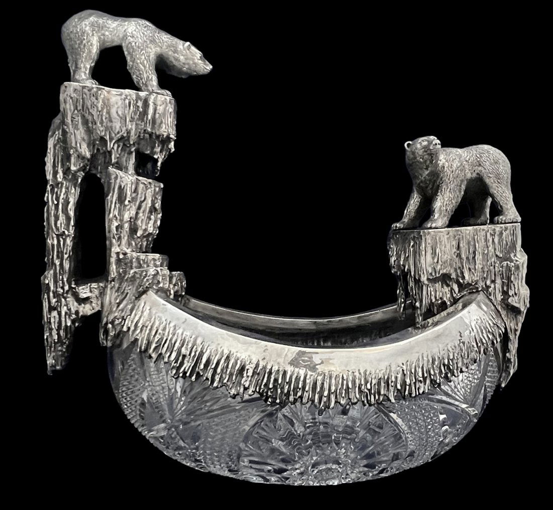 A beautiful and impressive Russian silver and crystal center piece, signed 84???????? , 20th (1 of 9)