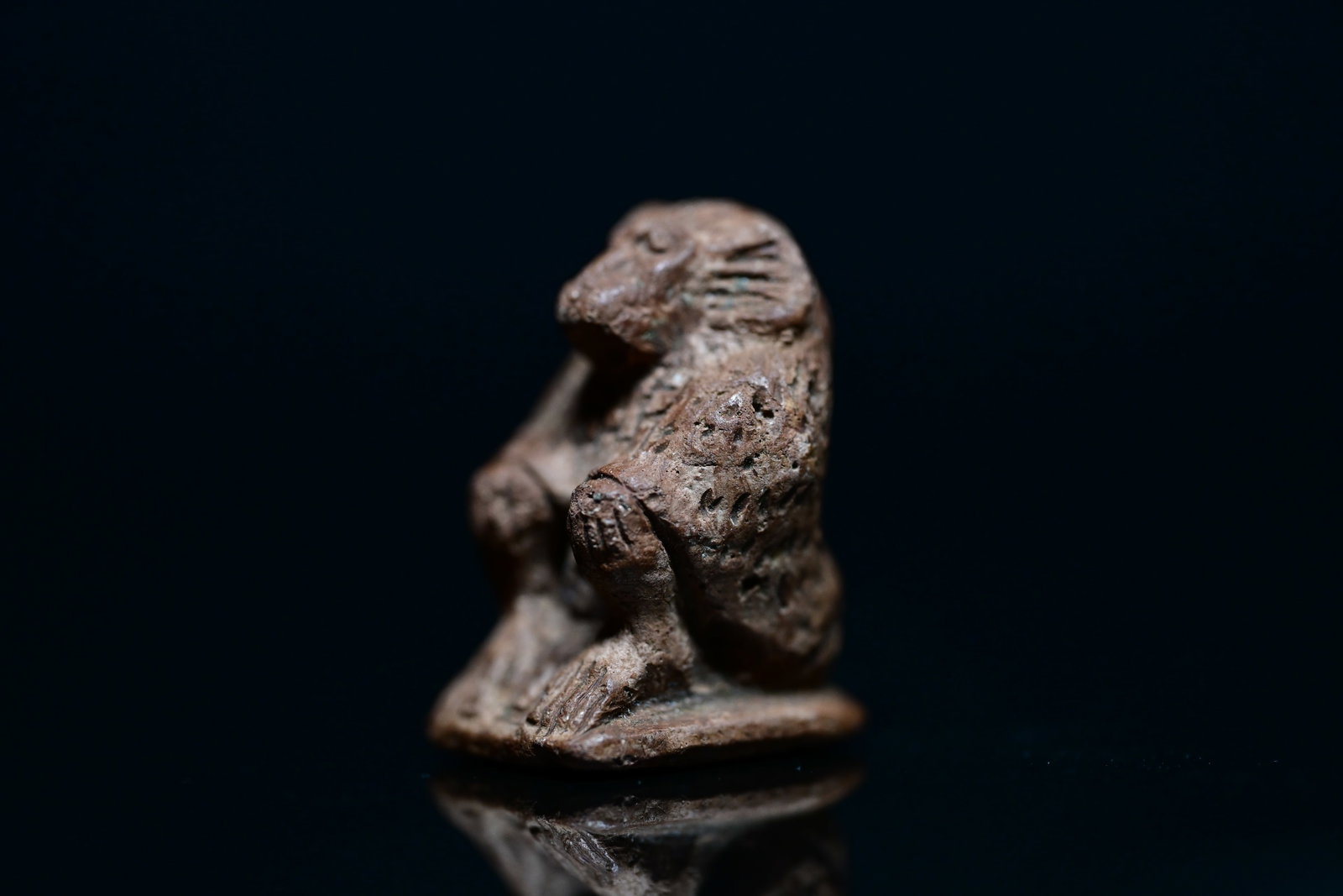 Egyptian limestone figure of baboon (1 of 7)